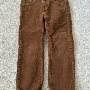 Kids Brown Corduroy Pants - Classic Straight Fit